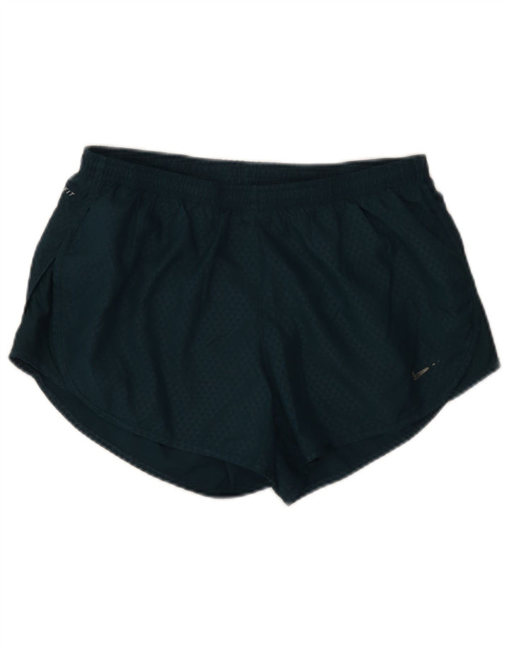 Nike Damen Sportshorts UK 14 Mittelgrün gepunktetes Polyester