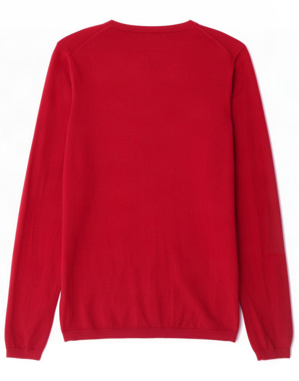 Tommy Hilfiger Womens V-Neck Jumper Sweater UK 6 XS Pink