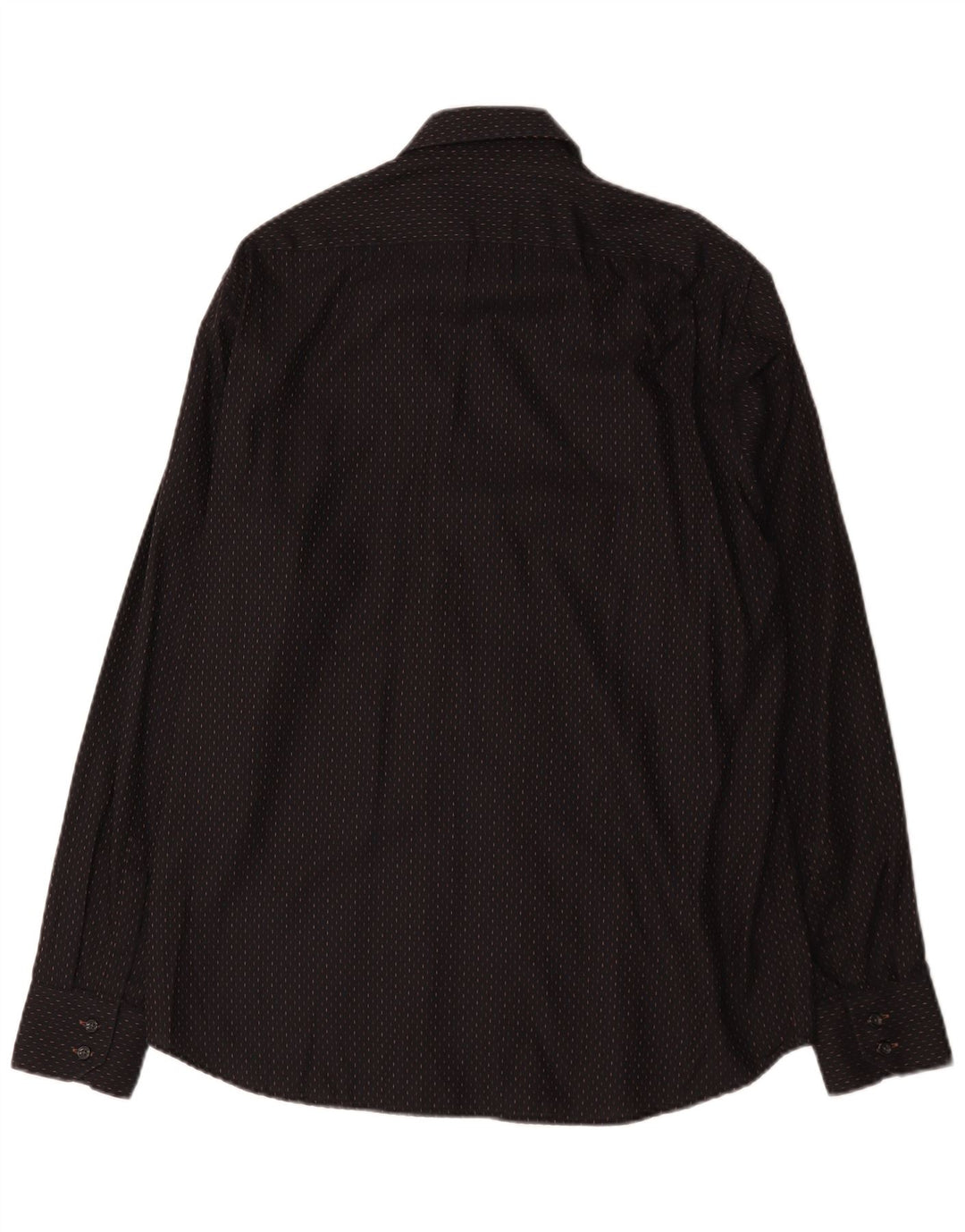 Hugo Boss Herrenhemd Größe 41 15 Mittelschwarz gefleckte Baumwolle