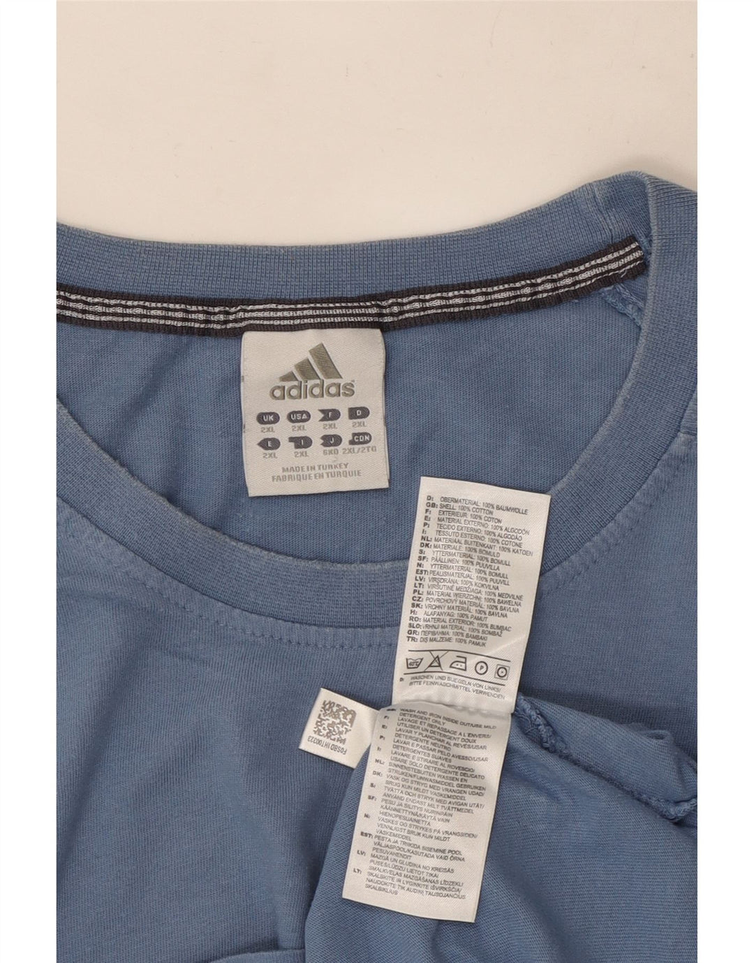 Adidas Herren T-Shirt Top 2XL Blau Baumwolle
