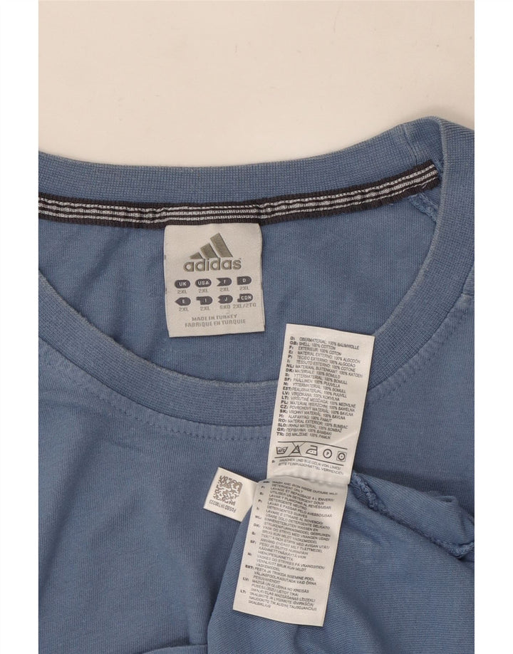 Adidas Herren T-Shirt Top 2XL Blau Baumwolle
