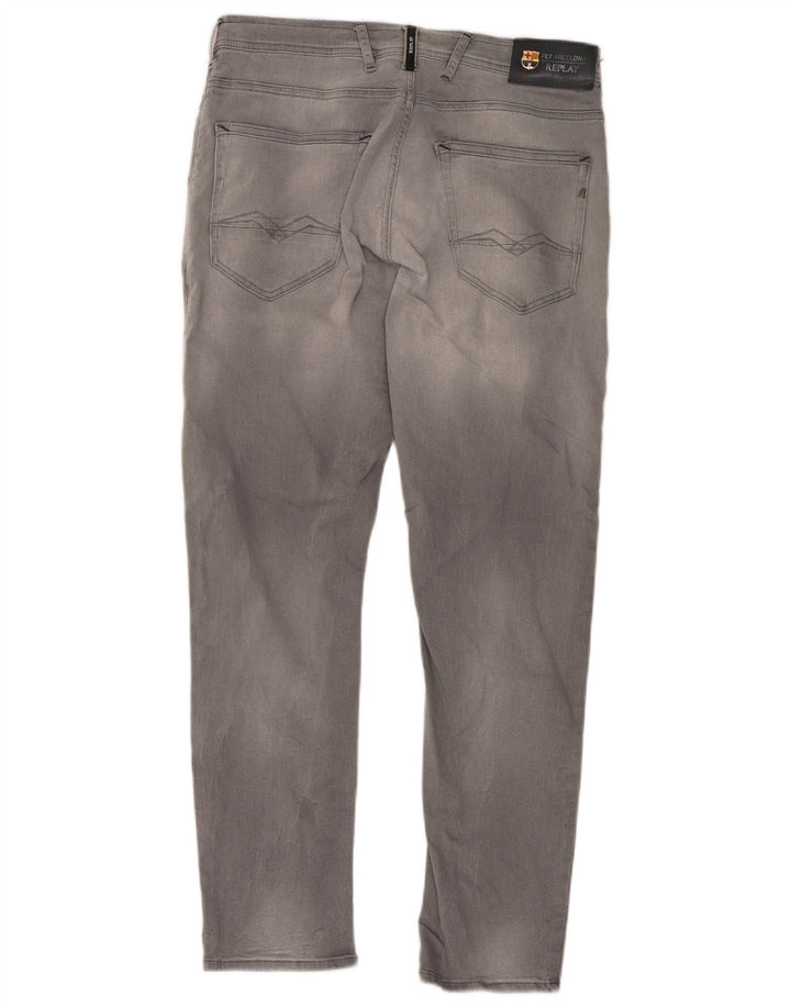 Replay Herren Slim Jeans W31 L28 Graue Baumwolle