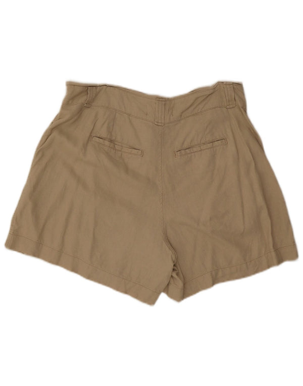 Fat Face Damen-Chinoshorts mit hoher Taille und Pegged, UK 12, Mittel W34, beige Leinen