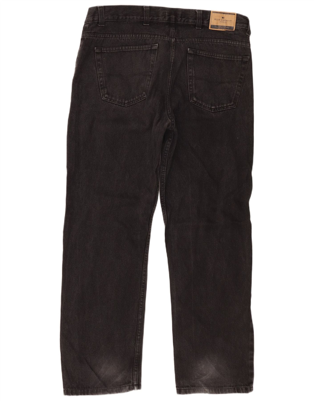 Marks & Spencer Herren Blue Harbor Straight Jeans W38 L31 Schwarze Baumwolle