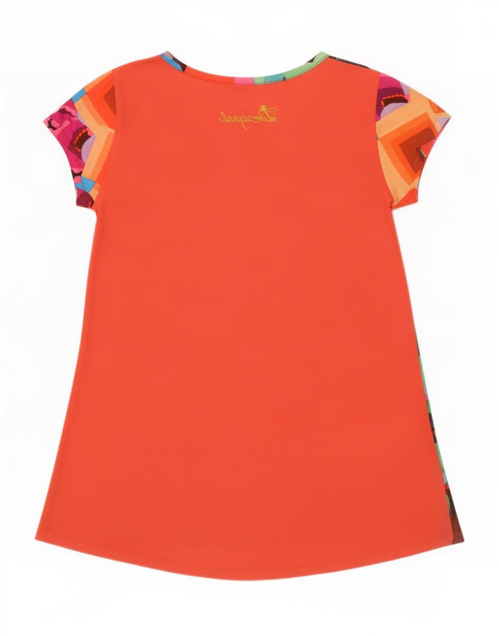 Desigual Womens Graphic T-Shirt Top UK 14 Medium Mehrfarbig Geometrisch