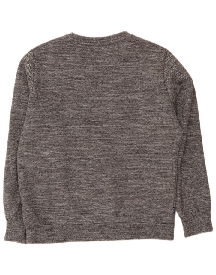 Superdry Herren-Sweatshirt-Pullover XL aus grau gefleckter Baumwolle