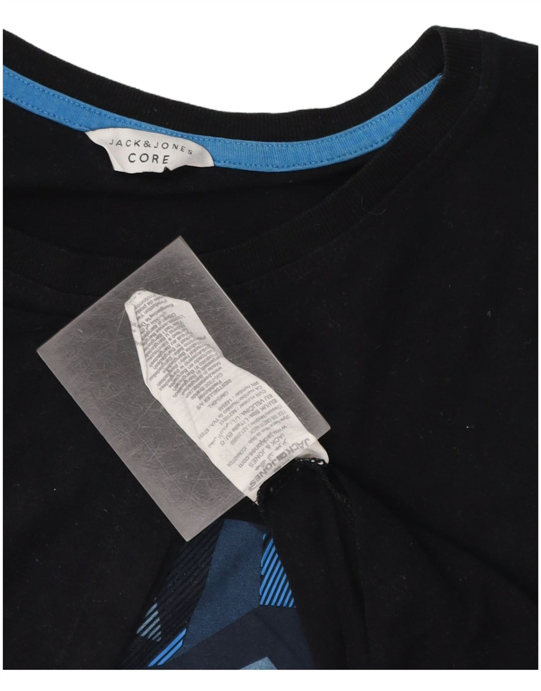 Jack & Jones Herren-T-Shirt mit Grafik, groß, aus schwarzer Baumwolle