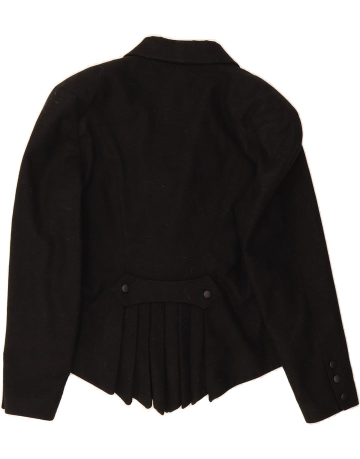 VINTAGE Womens 3 Button Blazer Jacket IT 46 Large Black Vintage Vintage and Second-Hand Vintage from Messina Hembry 