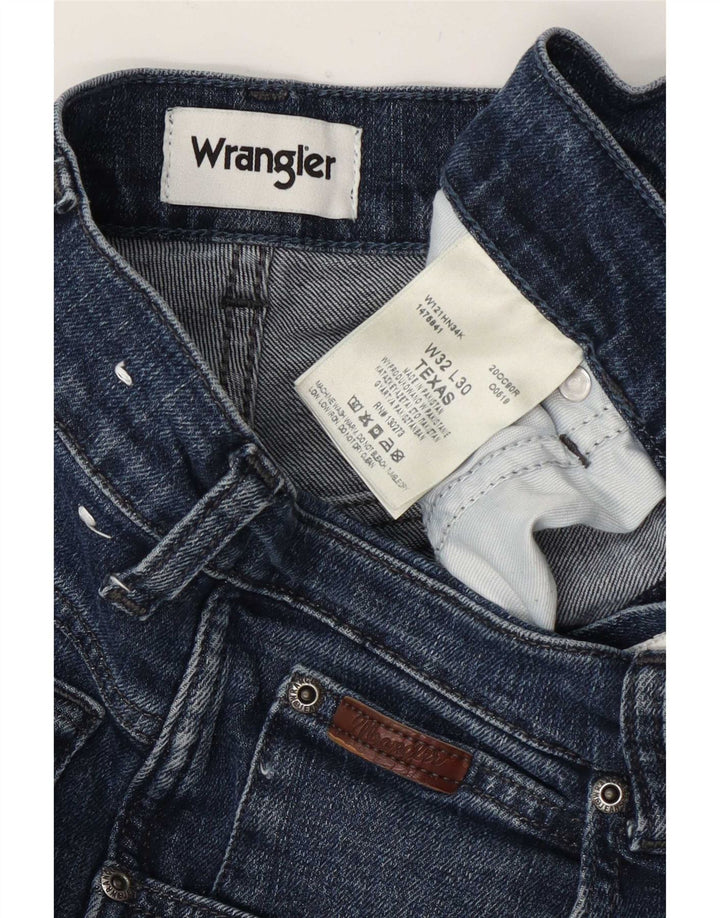 Wrangler Herren Texas Straight Jeans W32 L30 Marineblau Baumwolle