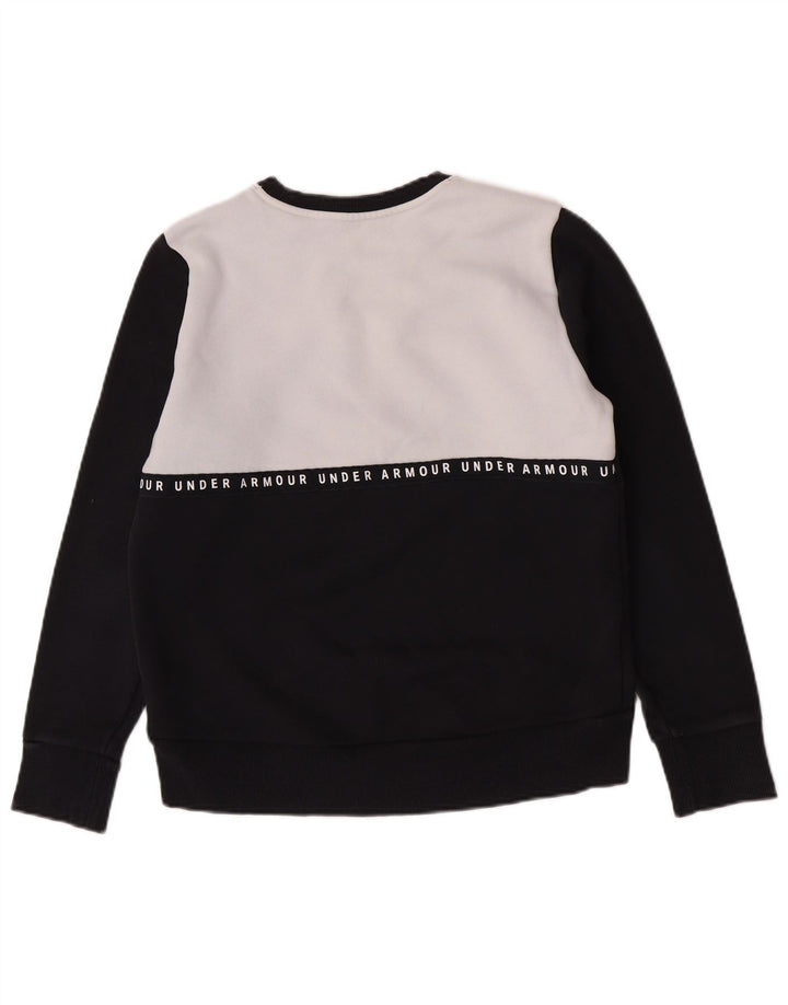 Under Armour Damen-Sweatshirt-Pullover UK 14 Mittelschwarzer Farbblock