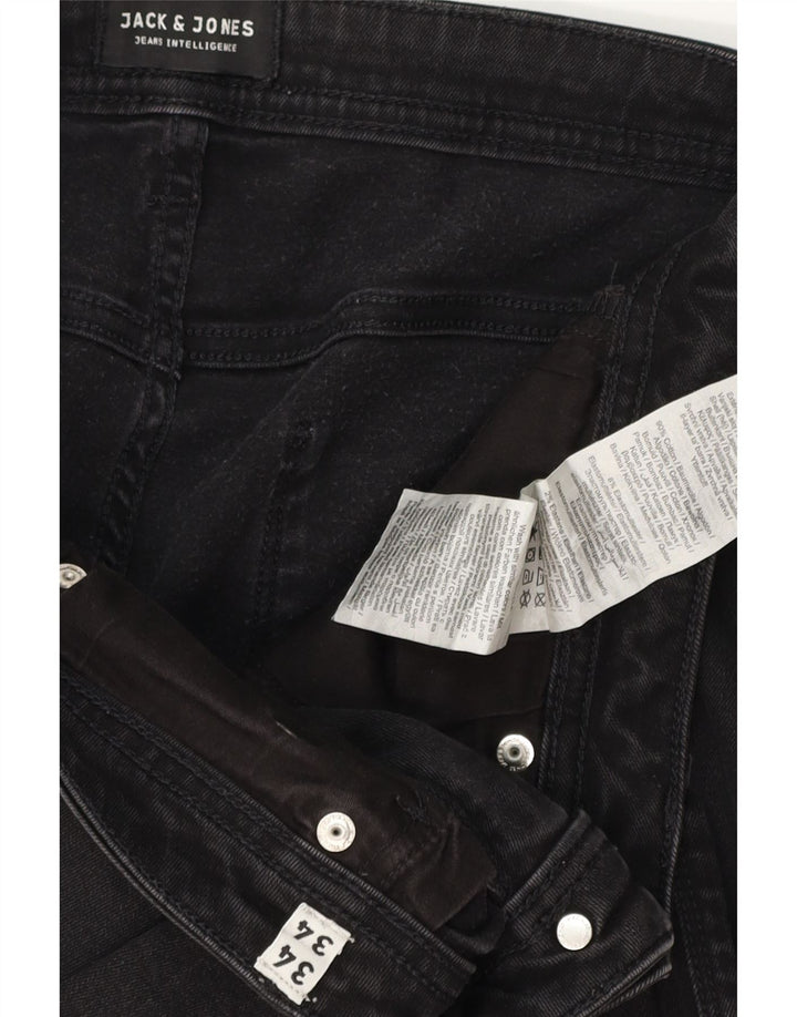 Jack & Jones Herren GLENN Slim Jeans W34 L34 Schwarze Baumwolle