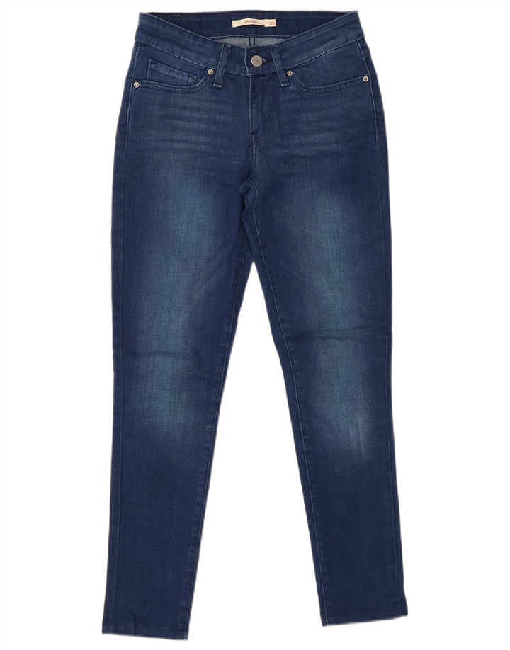 LEVI'S Damen 711 Skinny Jeans W25 L26 Blaue Baumwolle
