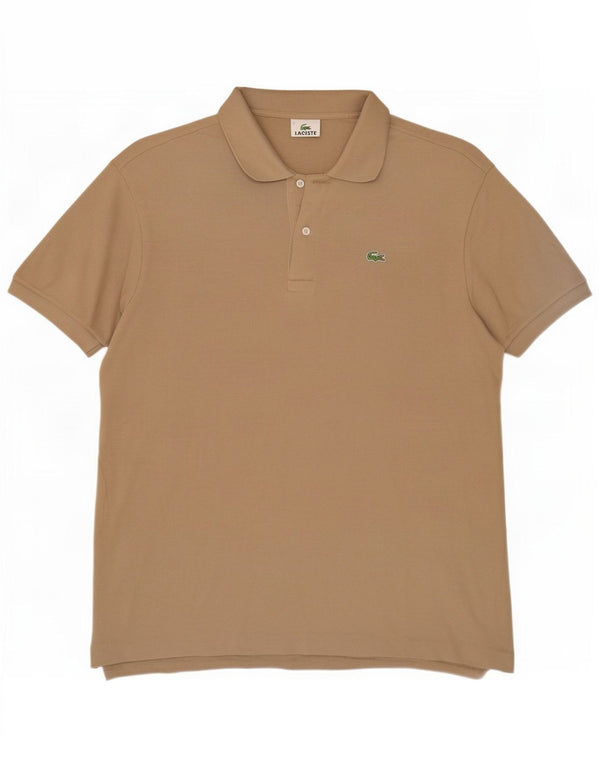 Lacoste Herren-Poloshirt mit normaler Passform, Größe 7 2XL, beige Baumwolle
