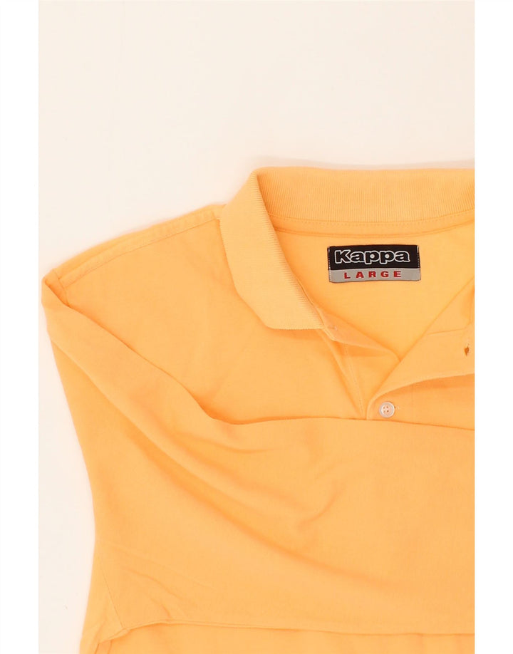 KAPPA Mens Long Sleeve Polo Shirt Large Orange Cotton Vintage Kappa and Second-Hand Kappa from Messina Hembry 