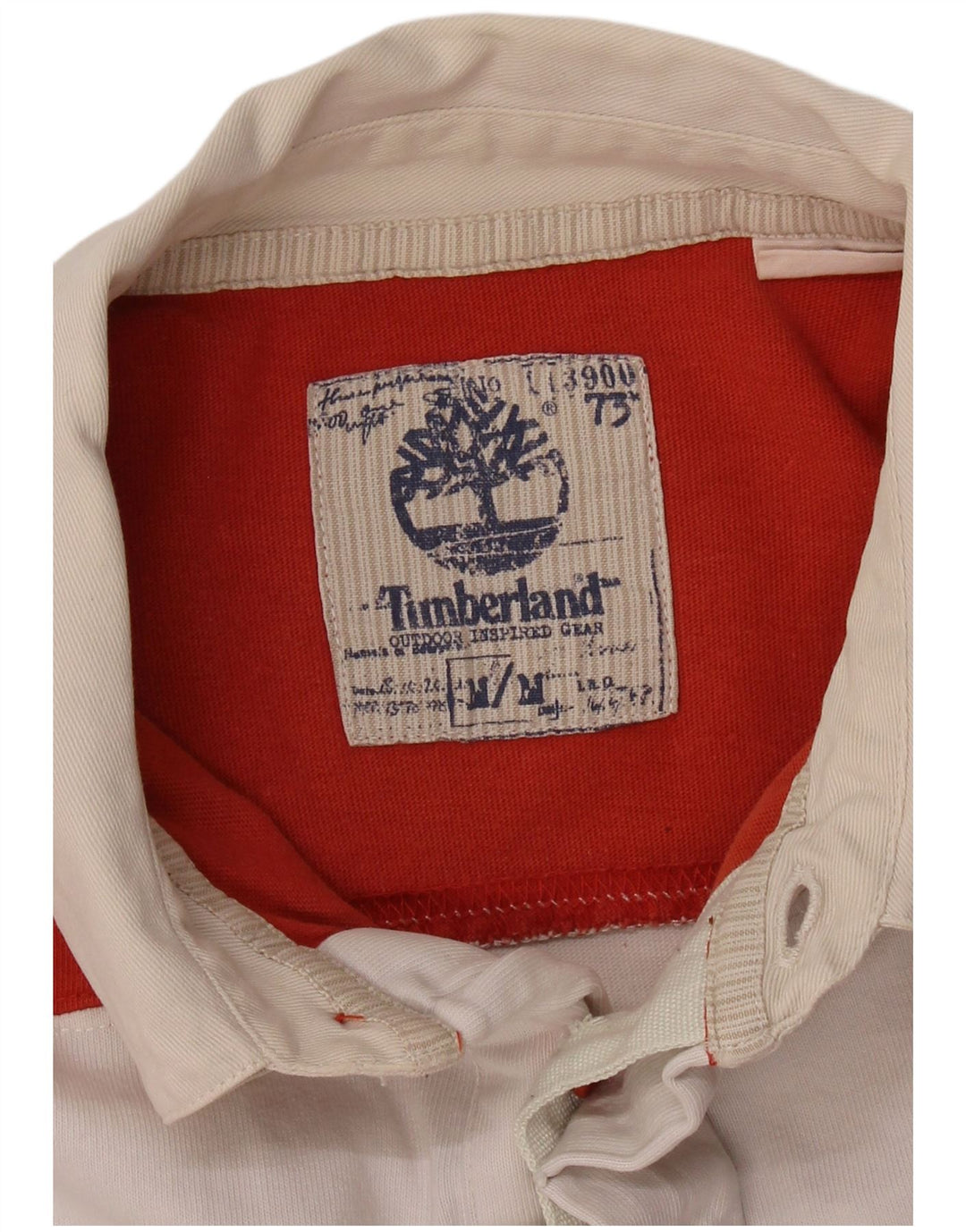 TIMBERLAND Herren-Langarm-Rugby-Poloshirt, mittelrot gestreift