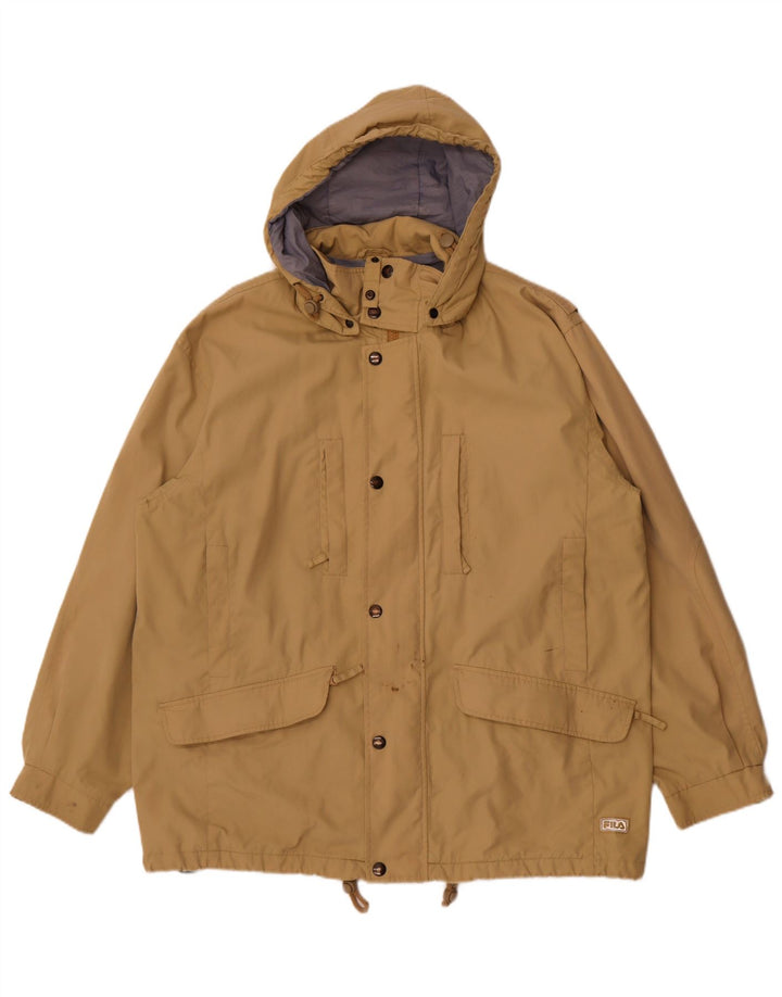Fila Herren-Windbreakerjacke mit Kapuze IT 52 XL Beige Polyester