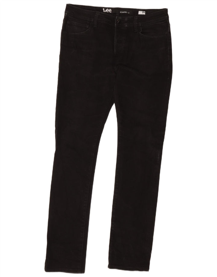 Lee Damen Slim Jeans W34 L33 Schwarze Baumwolle