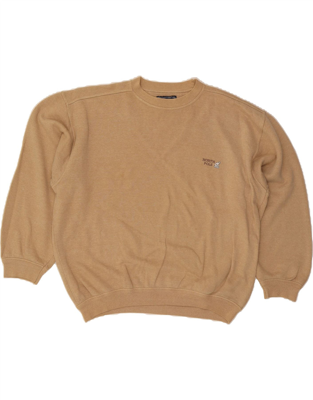NORTH POLE Mens Sweatshirt Jumper 2XL Beige Cotton Vintage North Pole and Second-Hand North Pole from Messina Hembry 