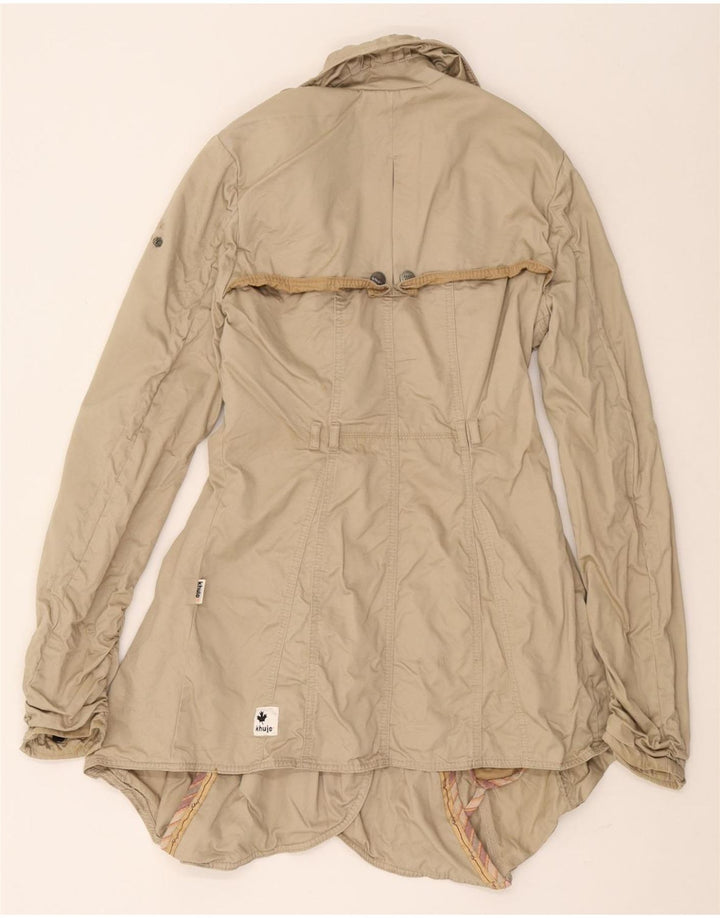 KHUJO Damen Trenchcoat UK 10 Small Beige Baumwolle