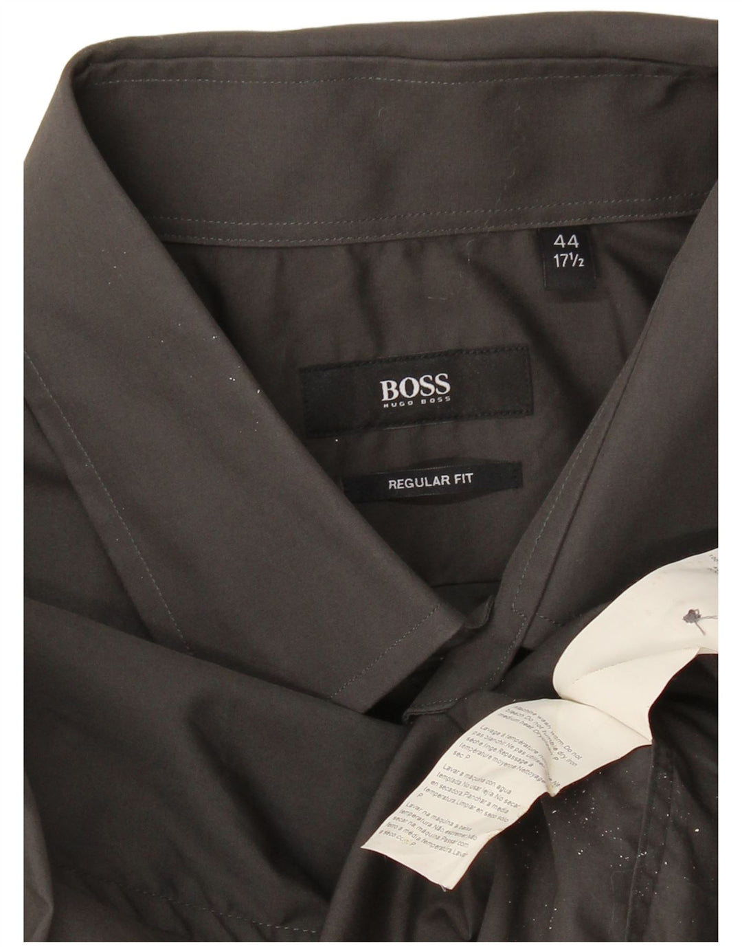 HUGO BOSS Herren-Hemd in normaler Passform, Größe 44 17 1/2 XL, graue Baumwolle