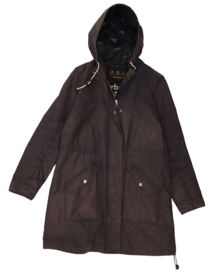 Barbour Damen-Parka mit Kapuze, gewachst, Größe UK 12, mittelmarineblau