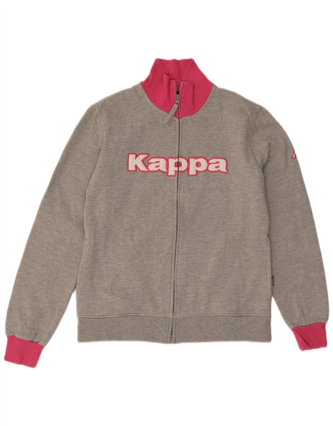 Kappa Damen-Trainingsanzugoberteil mit Grafik, UK 12, mittelgrau, Farbblock
