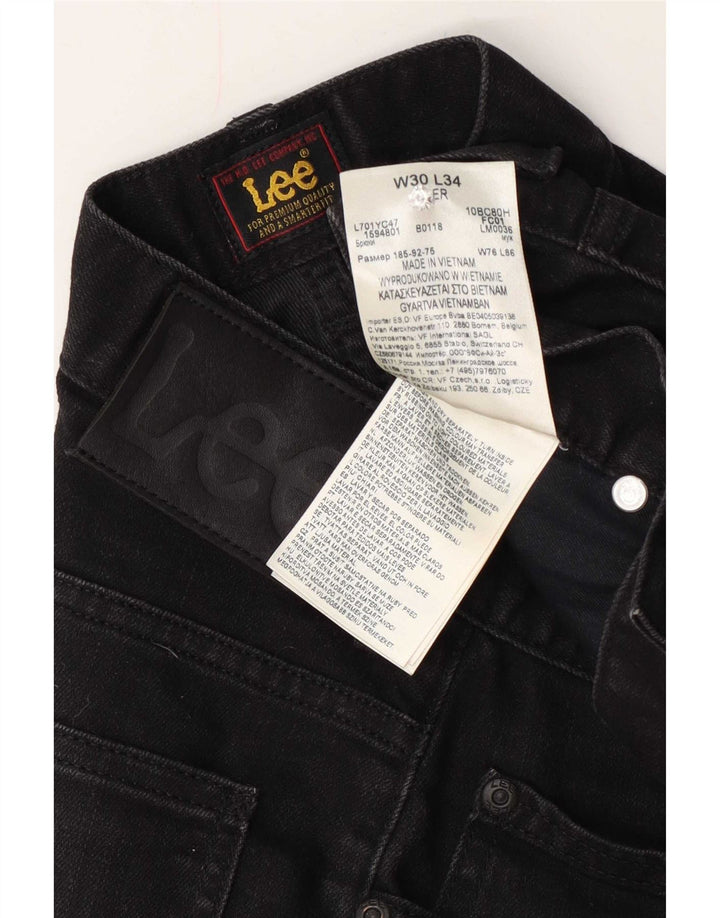 Lee Damen Slim Jeans W30 L25 Schwarze Baumwolle