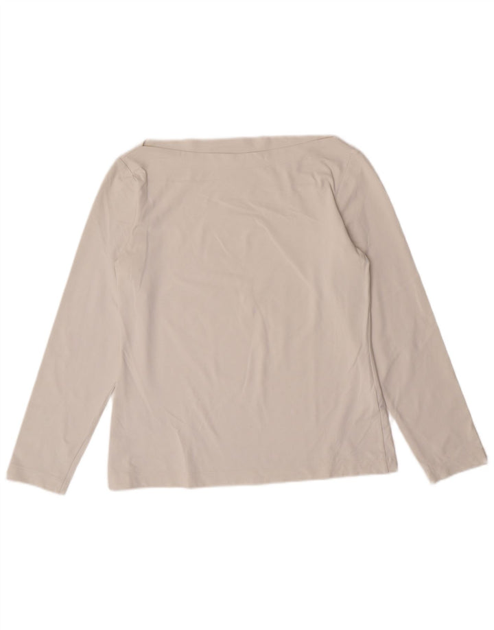 Sportmax Damen Crop Top Langarm UK 12 Medium Off White Polyamid