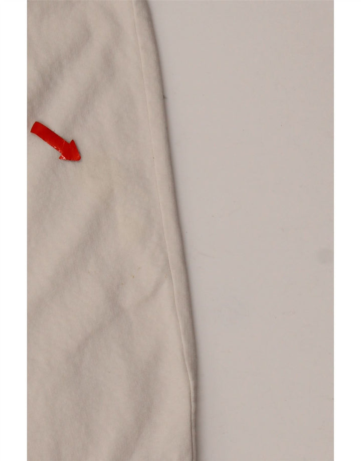 Datch Herren-Kapuzenpullover mit grafischem Reißverschluss, groß, aus weißer Baumwolle