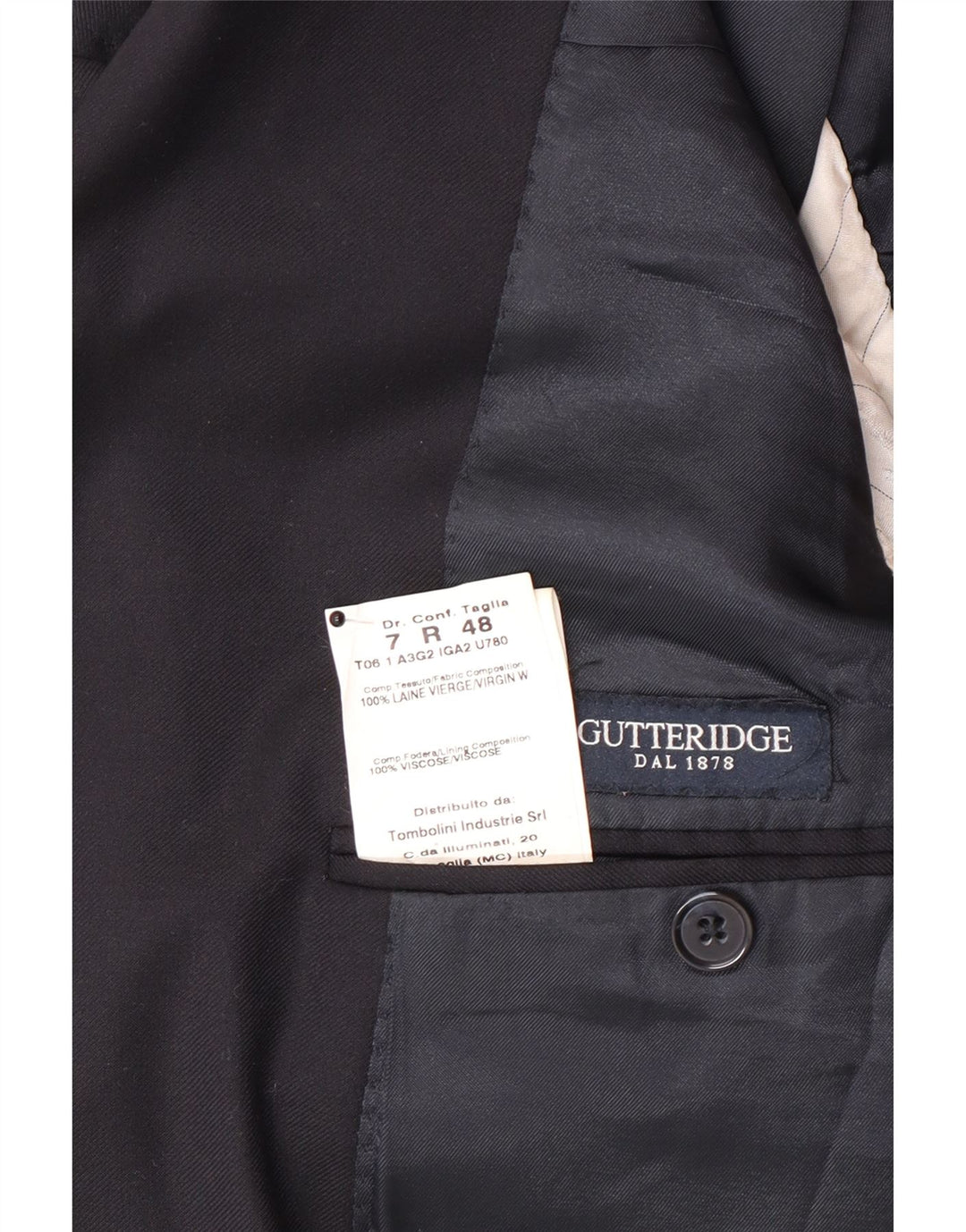 Gutteridge Herren-Blazer mit 2 Knöpfen, IT 48, mittelmarineblaue Wolle