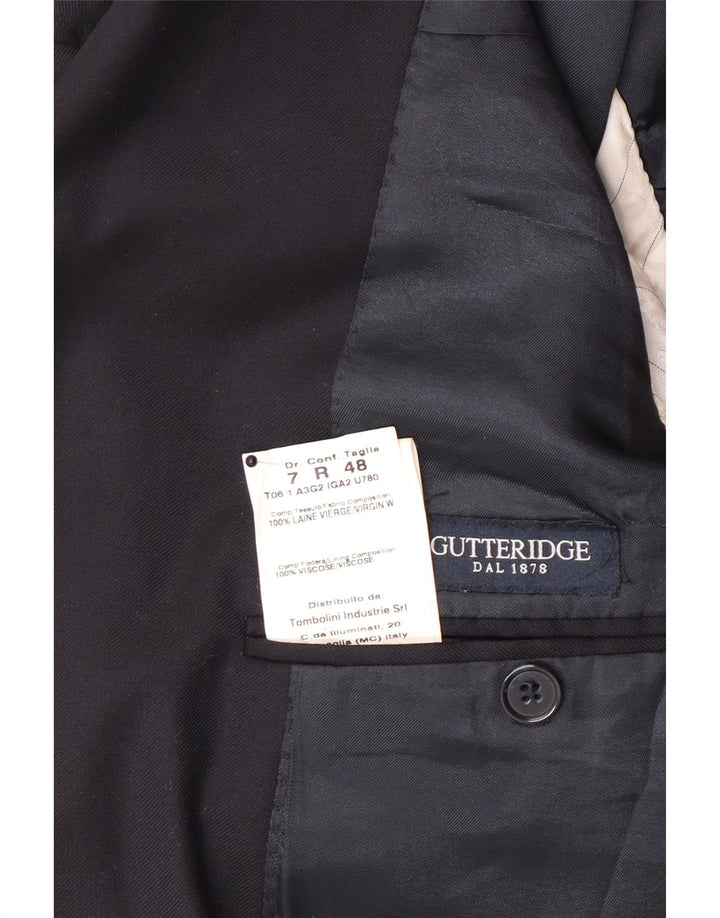 Gutteridge Herren-Blazer mit 2 Knöpfen, IT 48, mittelmarineblaue Wolle