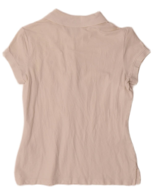 Tommy Hilfiger Damen Poloshirt UK 10 Small Weiße Baumwolle