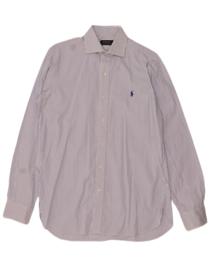 Polo Ralph Lauren Herrenhemd, Größe 15, mittelblau gestreift, Baumwolle