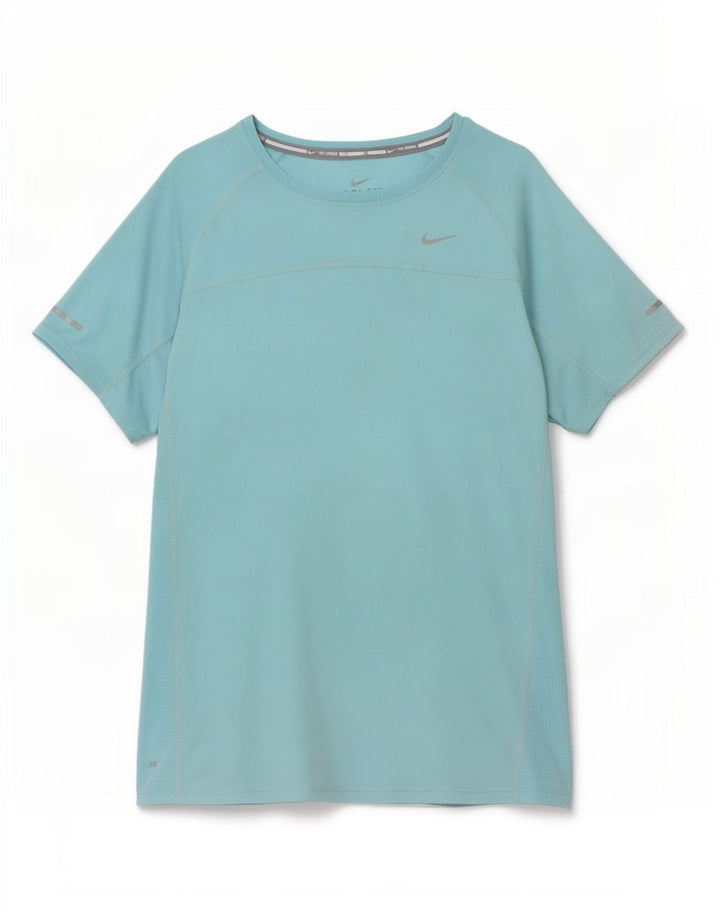 Nike Damen Dri Fit T-Shirt Top UK 10 Small Blau Polyester