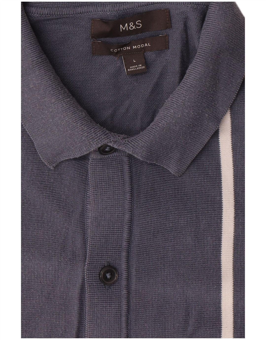Marks & Spencer Herren-Strickjacke, groß, marineblau, gestreift, Baumwolle