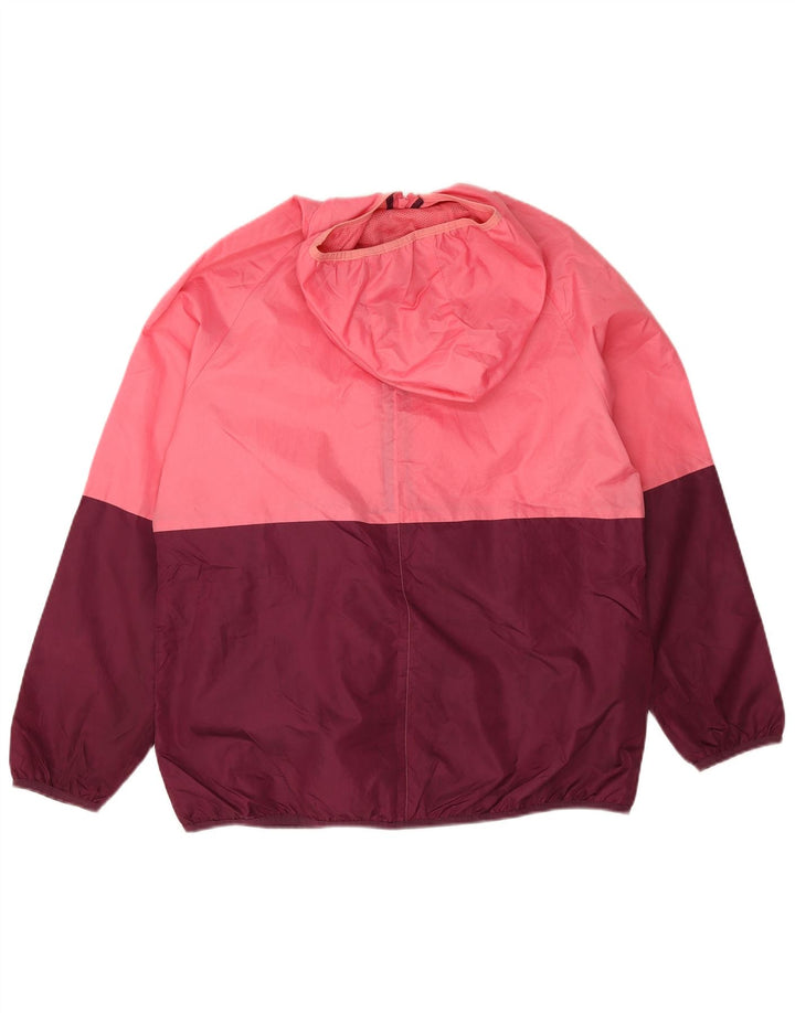 Marks & Spencer Damen-Regenjacke mit Kapuze, UK 14, mittelrosa, Farbblock