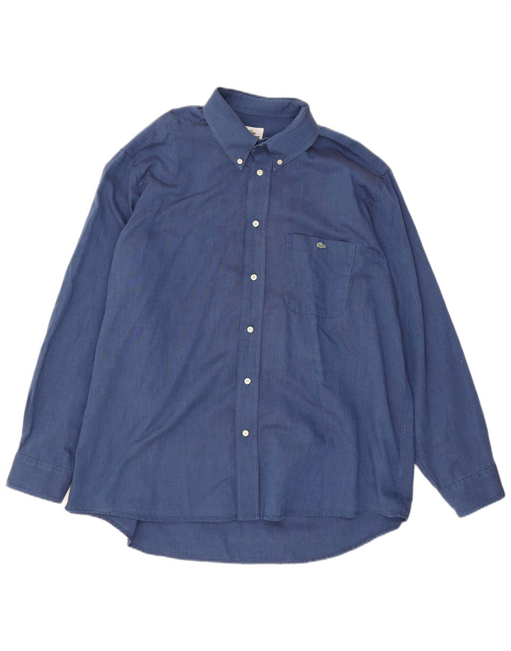 Lacoste Herrenhemd Größe 43 Große blaue Baumwolle