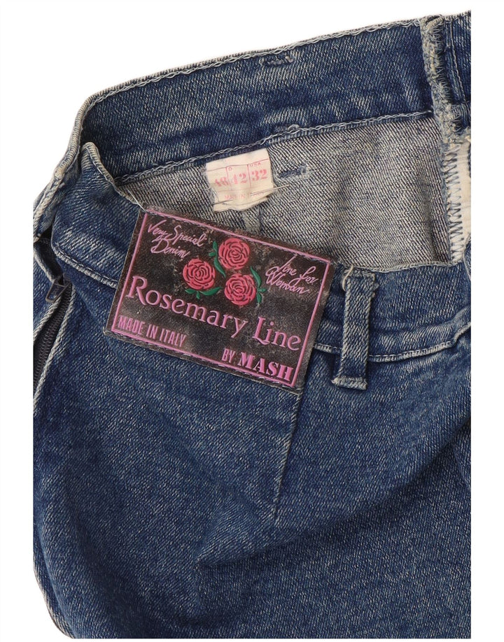 MASH Damen Jeansrock IT 42 Medium W32 Blaue Baumwolle