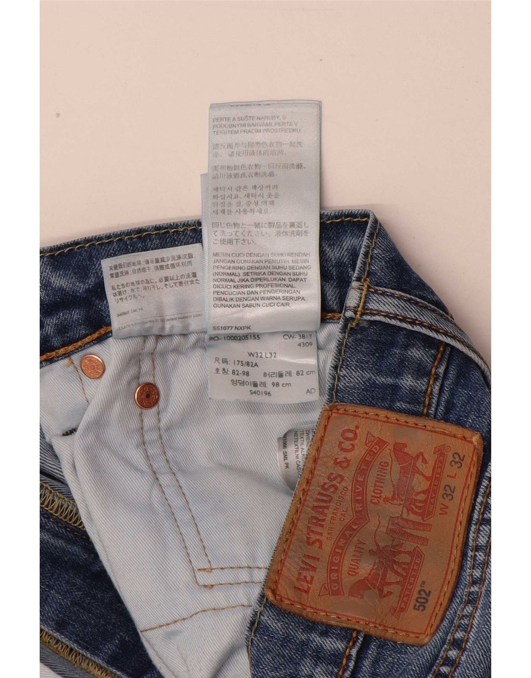 Levi's Herren 502 Tapered Jeans W32 L32 Blaue Baumwolle