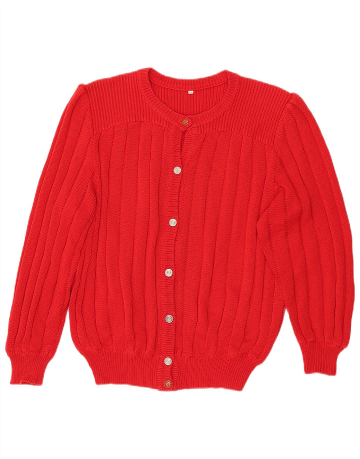 Vintage Damen Cardigan Pullover IT 46 Große rote Baumwolle
