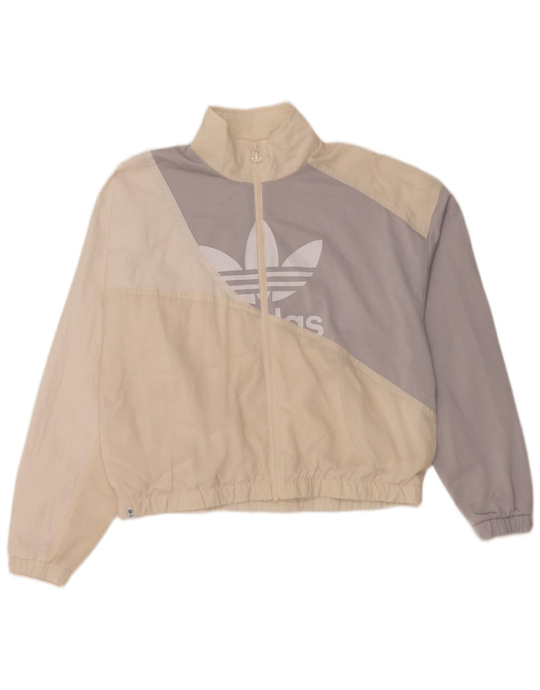 Adidas Damen Graphic Trainingsanzug Top Jacke UK 14 Large Off White Polyamid