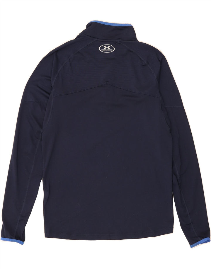 UNDER ARMOUR Mens Zip Neck Pullover Tracksuit Top Small Navy Blue Vintage Under Armour and Second-Hand Under Armour from Messina Hembry 