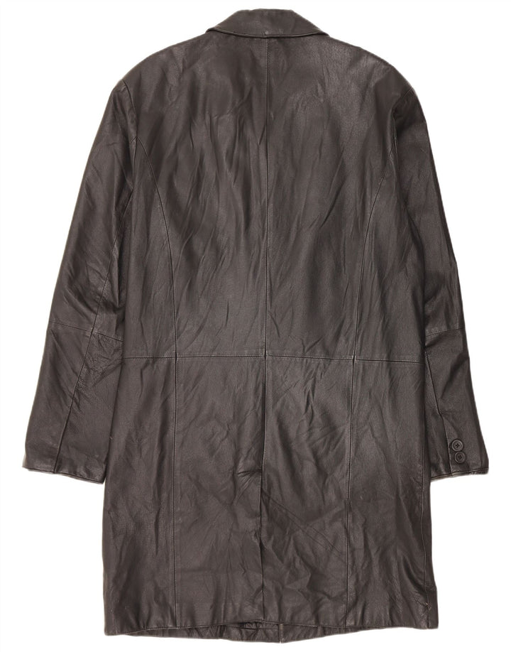 Angelo Litrico Herren Ledermantel UK 38 Mittelschwarzes Leder