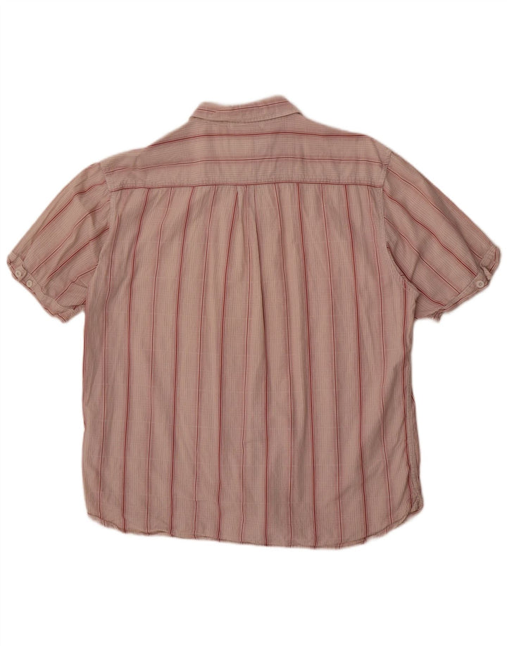 Wrangler Herren Kurzarmhemd XL Rosa gestreift