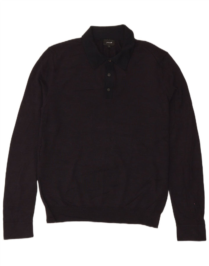 Jigsaw Herren-Pullover mit Rollkragen, groß, aus schwarzer Wolle
