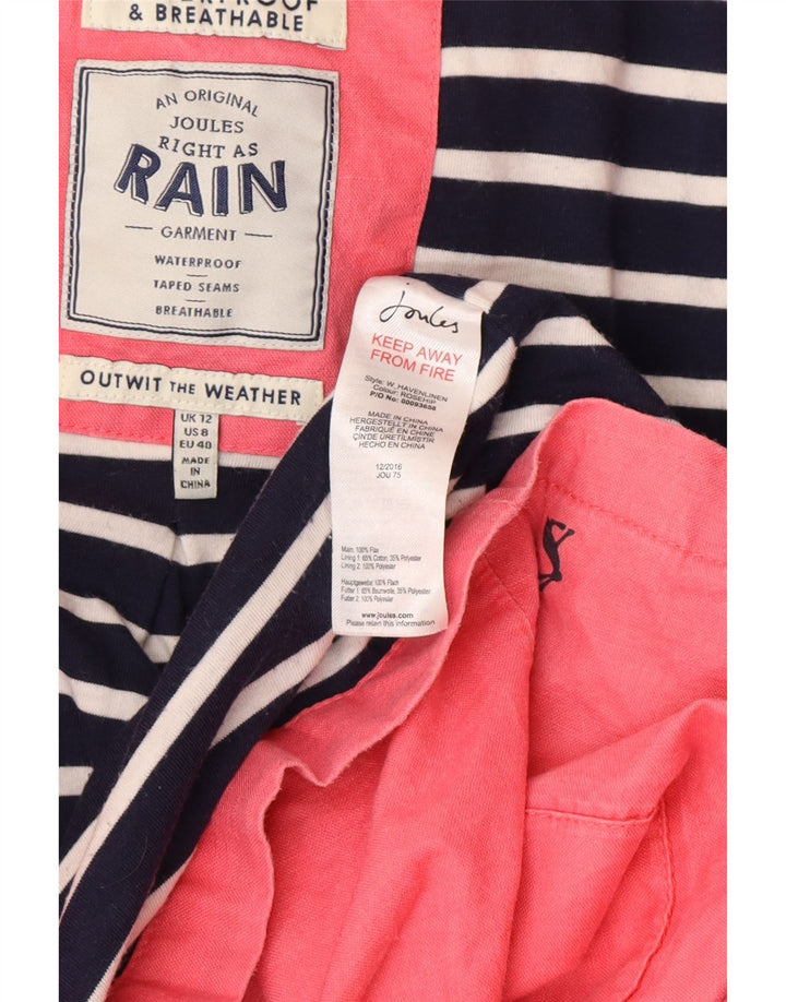 JOULES Damen-Regenmantel mit Kapuze, UK 12, Mittelrosa, Leinen
