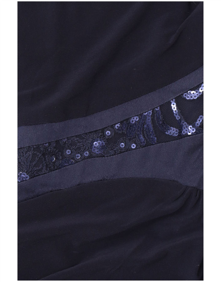 RALPH LAUREN Damen Ärmelloses Etuikleid US 4 Small Marineblau Polyester