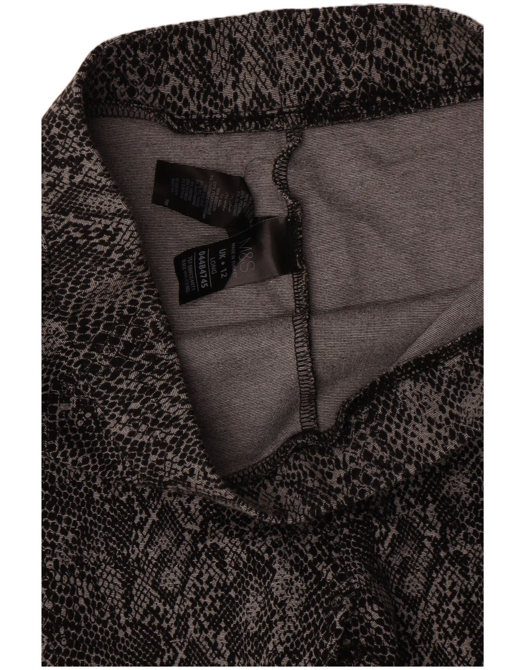 Marks & Spencer Damen Leggings UK 12 Mittelgraue Viskose mit Animal-Print