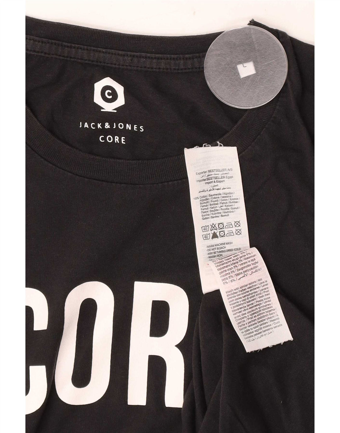Jack & Jones Herren-T-Shirt mit Grafik, groß, aus schwarzer Baumwolle