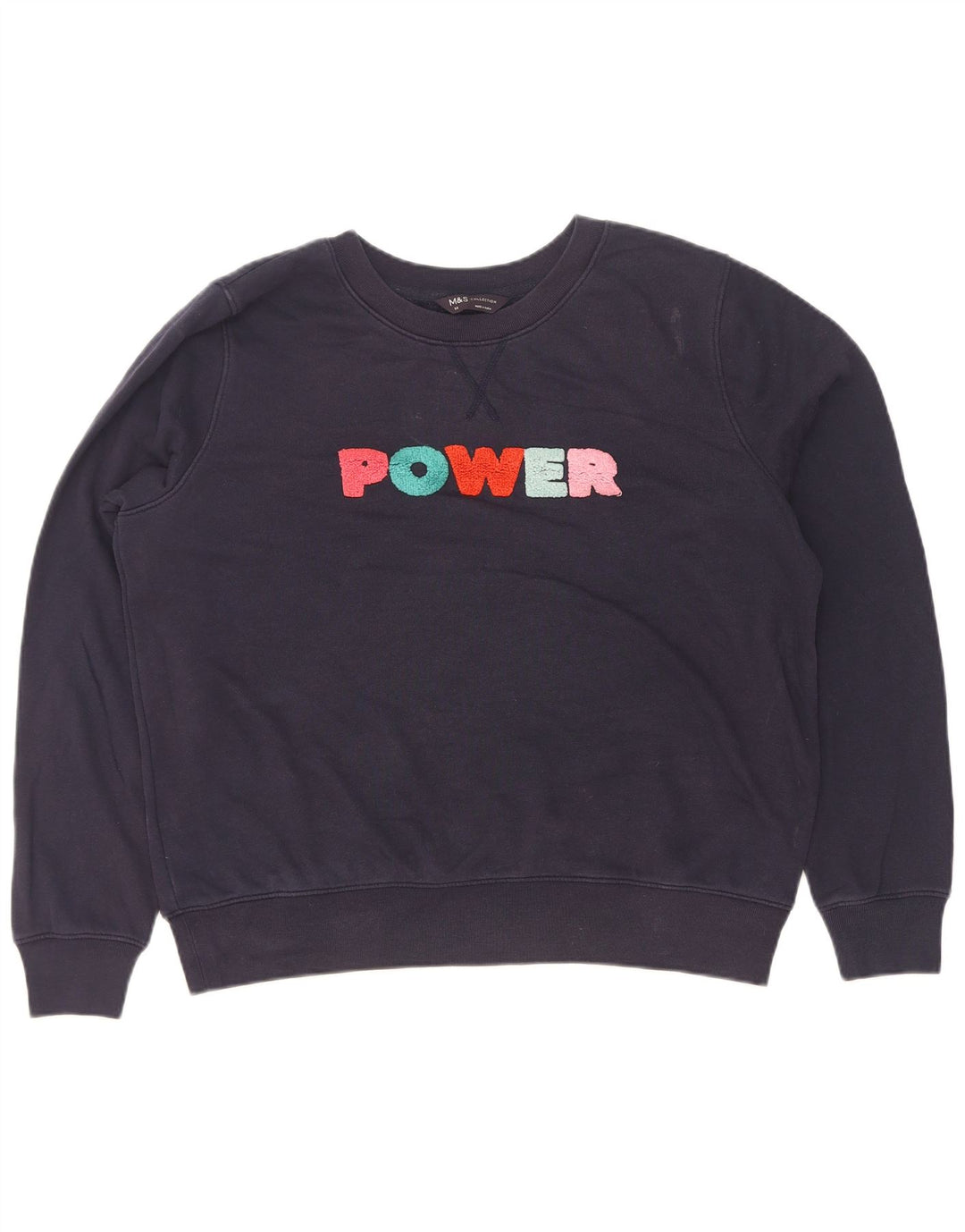 Marks & Spencer Damen Grafik-Sweatshirt-Pullover UK 14 Large Marineblau